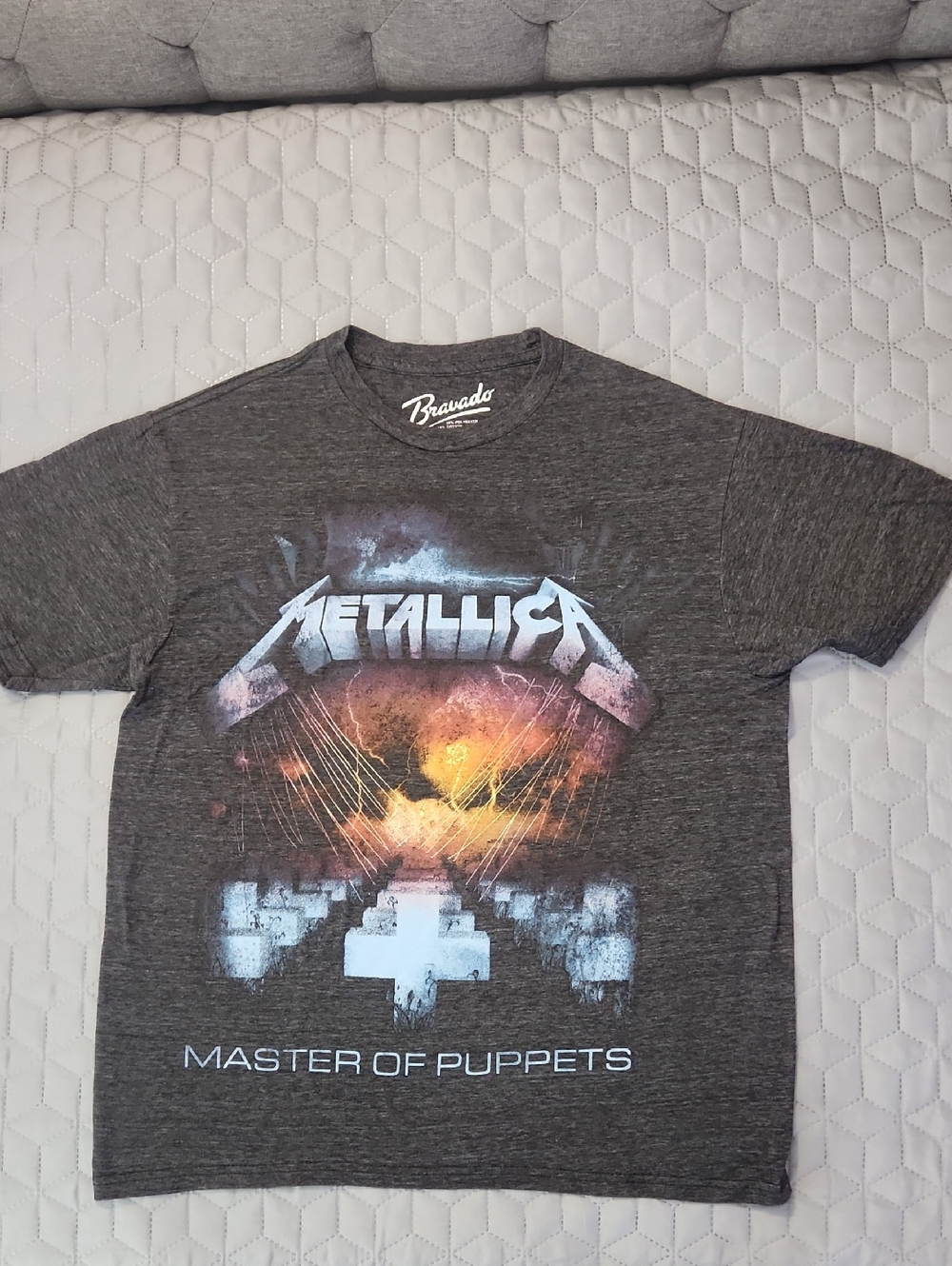 Bravado Metallica Grunge Bikercore Graphic Tee - Charcoal Heather